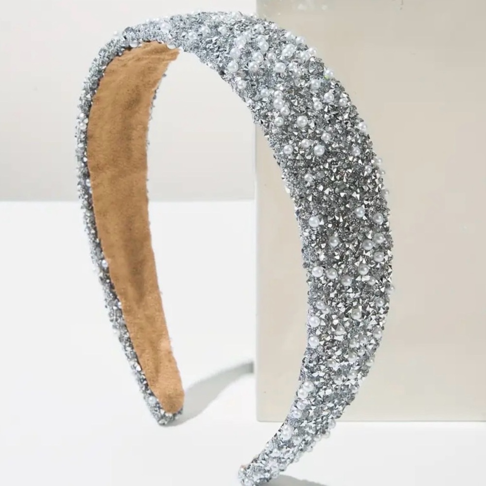 Sparkling Silver Rhinestone Headband - Picture 2 of 2